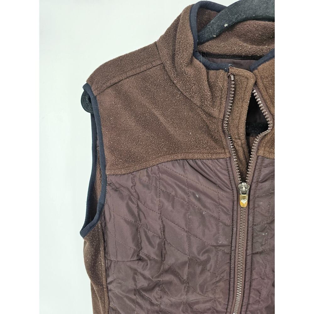 Kate Lord Womens Sz M Zip Up Winter Jacket Vest Brown Fleece - Picture 2 of 4